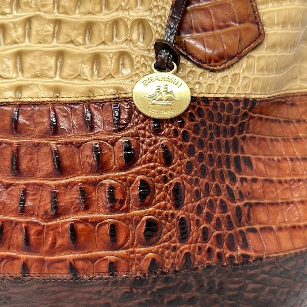 Brahmin Brown Tricolor Large Anytime Tote Purse - Picture 5 of 15